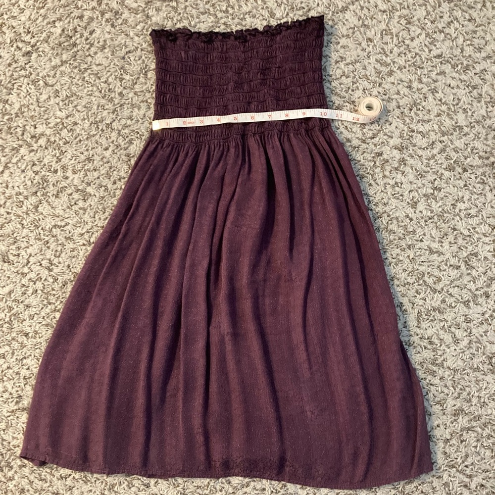 Super Cute Plum Smocked Strapless Dress